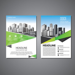 Brochure template layout, cover design annual report, magazine, flyer or booklet in A4 with blue geometric shapes on polygonal background