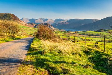 Road to Ennerdale Water and Fells / Ennerdale Water is the most westerly lake in the English Lake...