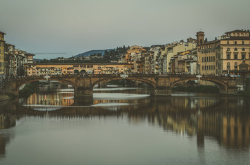 Fototapeta na wymiar Ponte Vecchio or Old Bridge in Florence, Italy