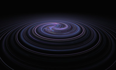 Nebula spiral on dark space background. Digital artwork. Fractal graphics.