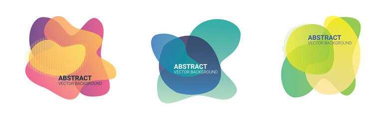 Abstract blur free form shapes color gradient. Fluid organic colorful shapes. Colors effect soft transition, vector illustration eps10. Abstract background