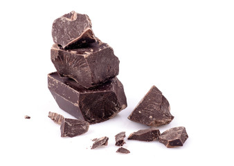 Broken chocolate pieces