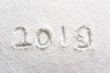 2019 written in the snow, holiday background