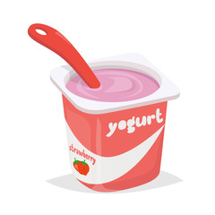 Yogurt cup with spoon