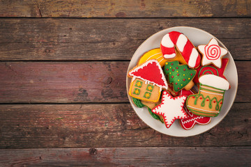 Fototapeta na wymiar Christmas cookies plate