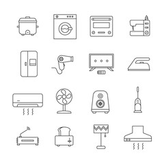 Home Appliances thin line Icon set, Electronic appliance icon