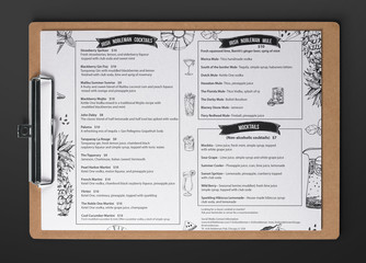 Beer and cocktail menu design - obrazy, fototapety, plakaty