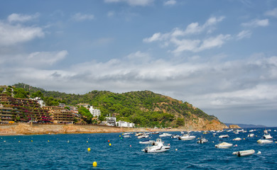 Fototapeta premium View to the city and beach, Tossa de Mar, Costa Brava, Catalonia, Spain.