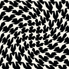 Seamless geometric star vector pattern. Retro design backdrop texture.