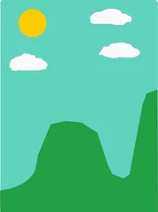 Fotobehang Zeegroen illustration of a landscape  © Дмитрий Ляшков