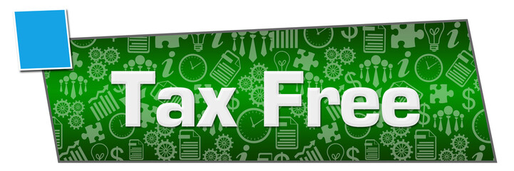 Tax Free Green Blue Business Symbols Texture Horizontal 