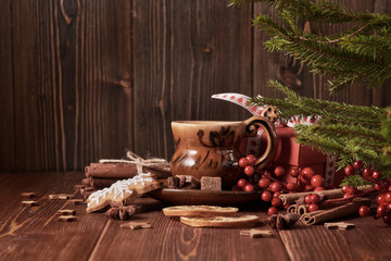 Christmas and New Year composition.