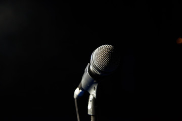 Singing microphone ready for singer