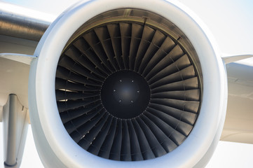 Airplane engine vortex , big turbo fan.