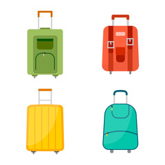 Set of four wheeled travel bags with luggage