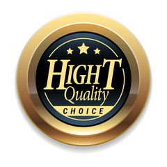 Golden badge. Quality marker.