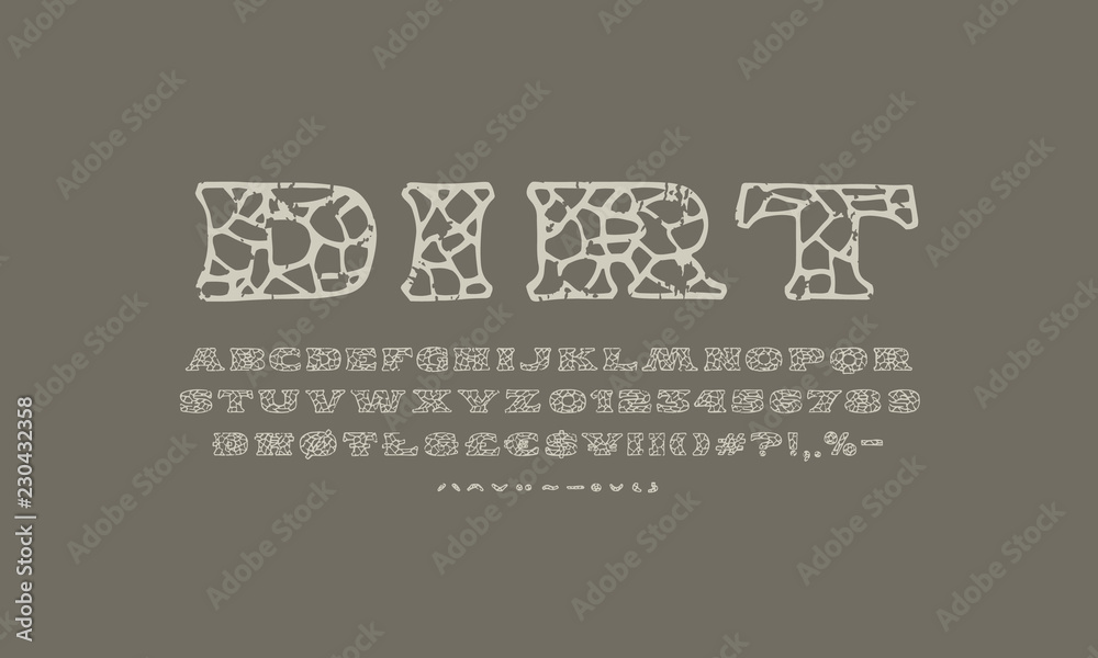 Fototapete serif font in the style of handmade graphics