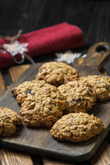 Oatmeal cookies. Rustic style