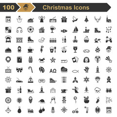 Modern & Editable Christmas Icons - Vector-Set (Black)