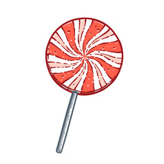 Engraving Lollipop. Hand draw vintage illustration isolated on white background.