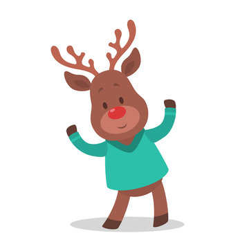 Cute christmas brown reindeer