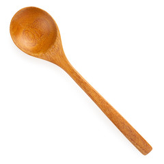 Wooden spoon isolated on a white background