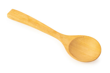 Wooden spoon isolated on a white background