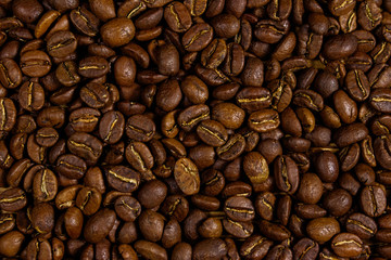 Background of the roasted coffee beans