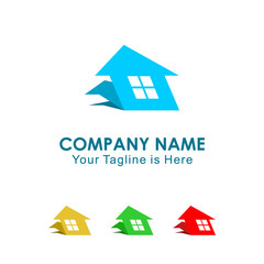 Flip House logo design concept, real estate logo template