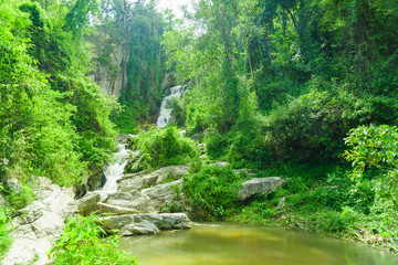 The Mae Sa waterfall. it is beautiful  on Doi Suthep at Chiang Mai in Thailand