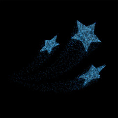 Fly up stars with trail