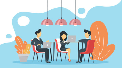 Business meeting in the conference room concept.