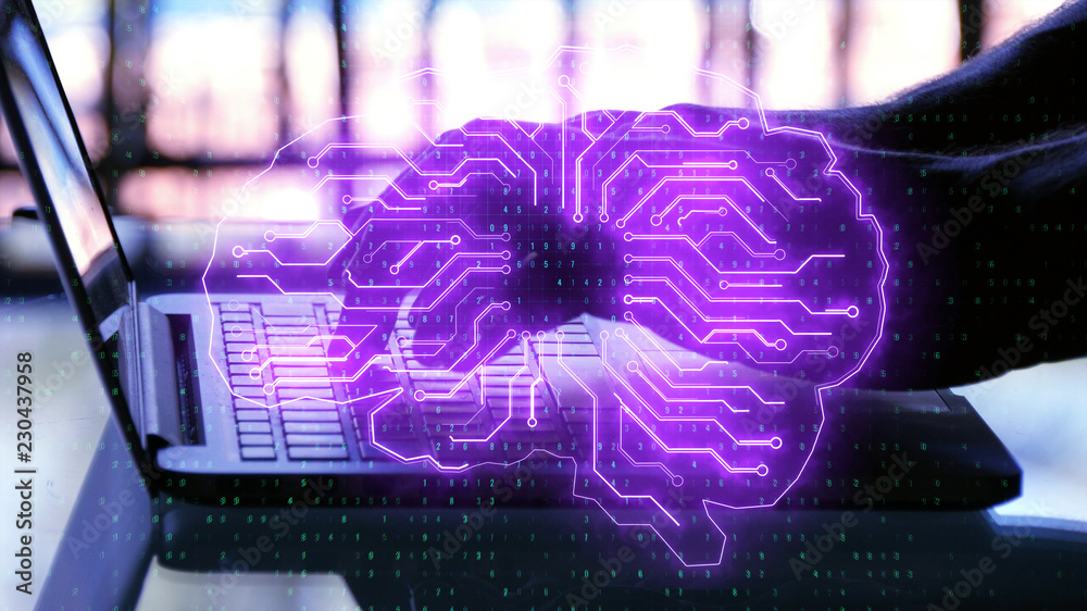 Poster artificial intelligence and communication concept