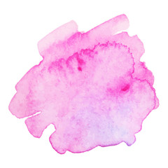 Abstract art hand paint isolated Watercolor stain on white background. Watercolor banner