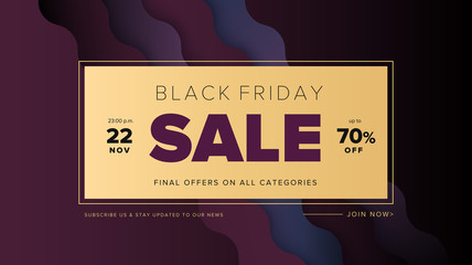 Black Friday modern promotion square web banner for social media mobile apps. Elegant sale and discount promo backgrounds with abstract pattern. Email ad newsletter layouts.