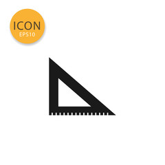 Triangle ruler icon isolated flat style.
