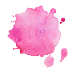 Abstract art hand paint isolated Watercolor stain on white background. Watercolor banner