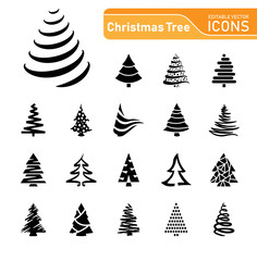 Christmas Tree - Icons Black