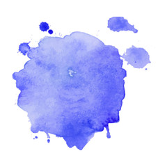 Abstract art hand paint isolated Watercolor stain on white background. Watercolor banner