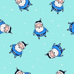 Cute seamless pattern with Santa Claus. Christmas pattern for packaging, textiles and other.