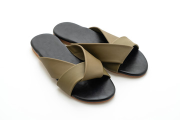 beautiful fashion female and woman leather sandals