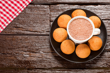 Traditional Colombian buñuelo - Deep Fried Cheese Bread