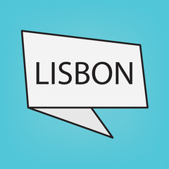 Lisbon word on a sticker- vector illustration