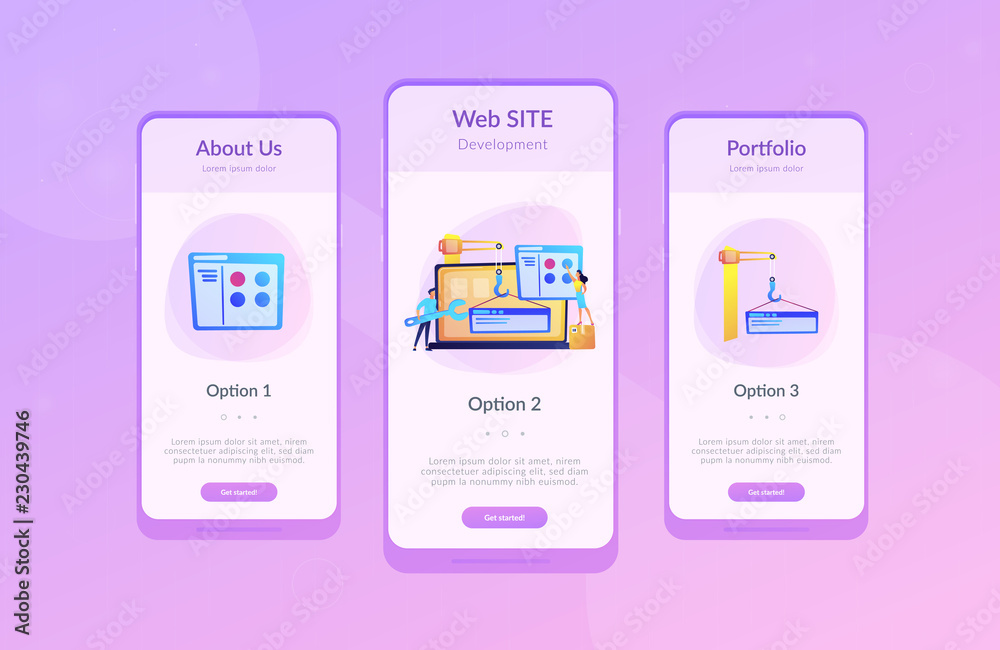 Poster web development app interface template