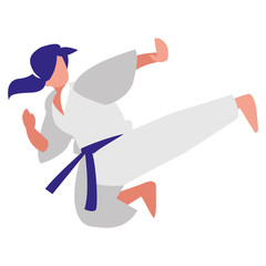 woman practicing martial arts character