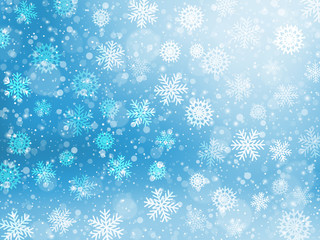 Falling snow. Christmas and New Year background. Vector illustration