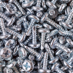 construction screws close-up background