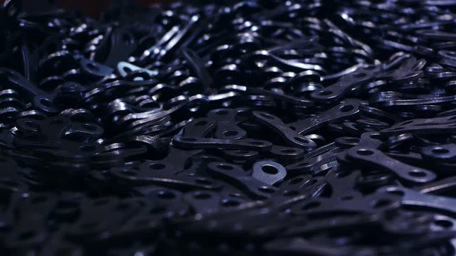 Parts of crawler chains at the plant