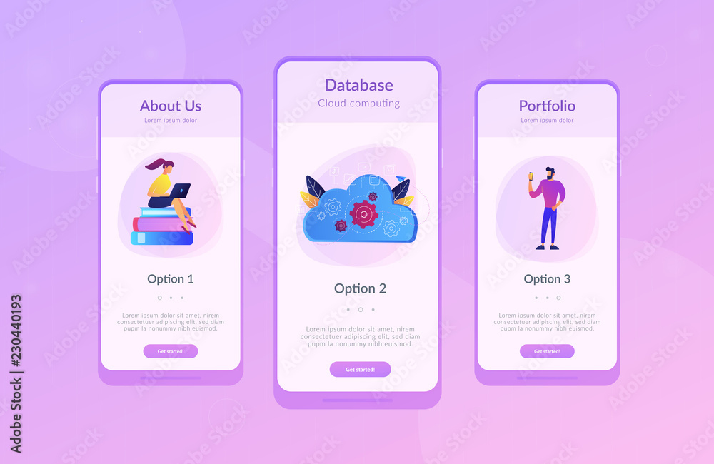 Poster big data architecture app interface template.