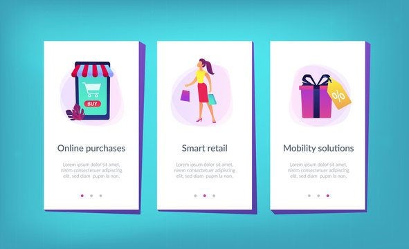 Smart retail in smart city app interface template.